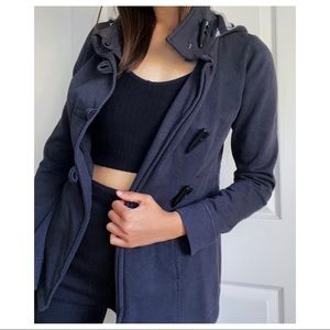 Black Toggle-Fasten Jacket